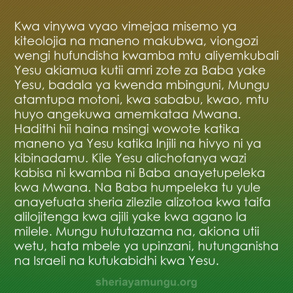 b0176 - Chapisho kuhusu Sheria ya Mungu: Kwa vinywa vyao vimejaa misemo ya kiteolojia na maneno makubwa,...