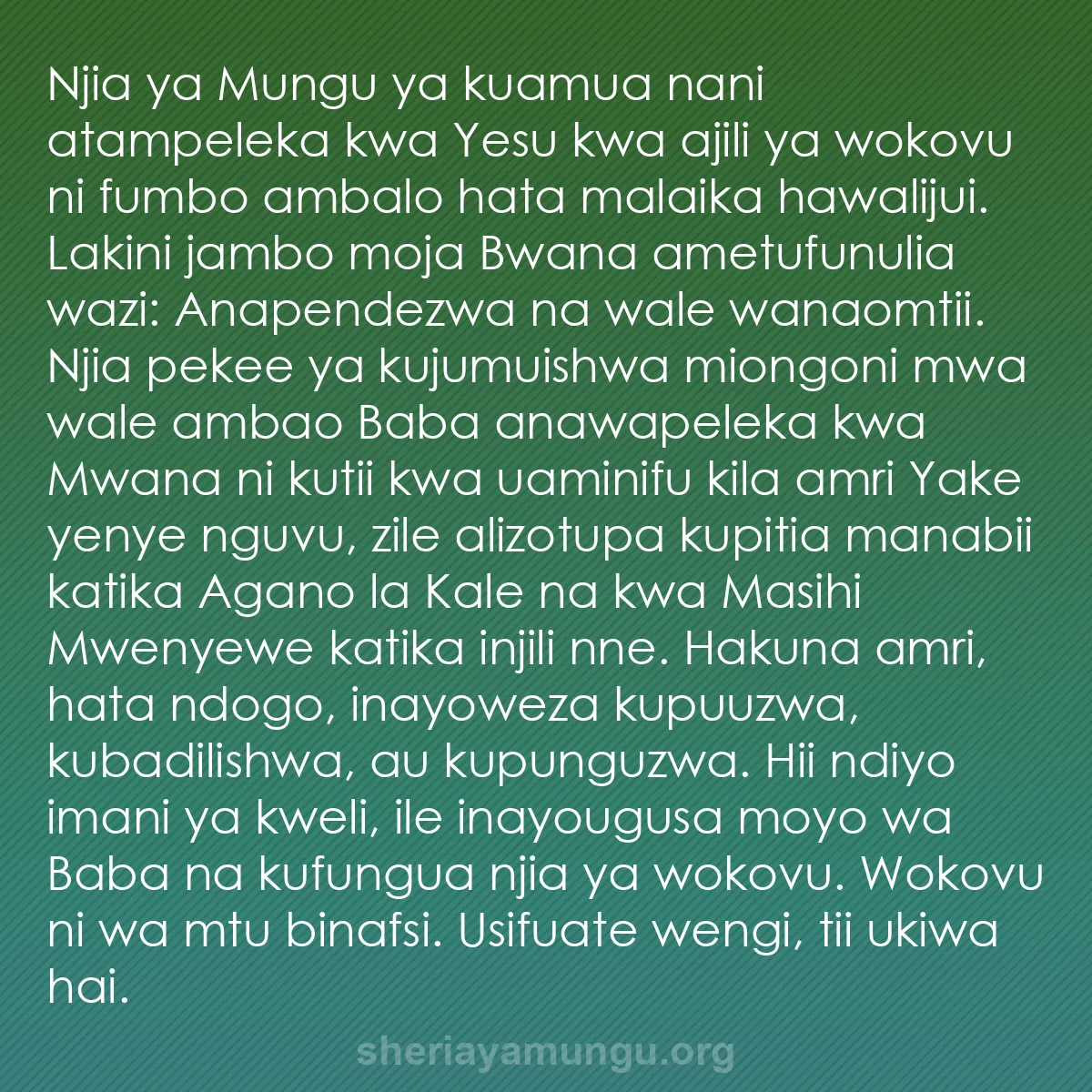 b0350 - Chapisho kuhusu Sheria ya Mungu: Njia ya Mungu ya kuamua nani atampeleka kwa Yesu kwa ajili ya...